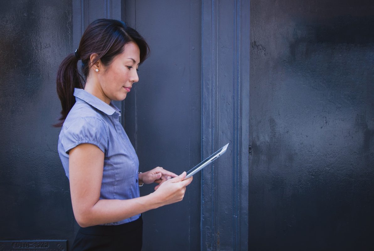 Woman on tablet