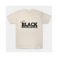 A cream t-shirt with Autistic Black Excellence on the front in black lettering